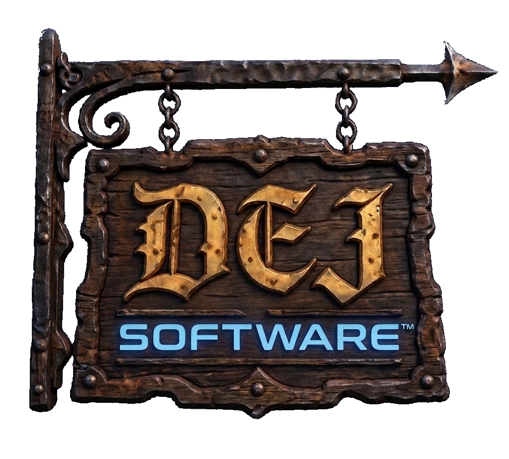 DEJ Software hanging sign