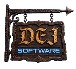 DEJ Software hanging sign